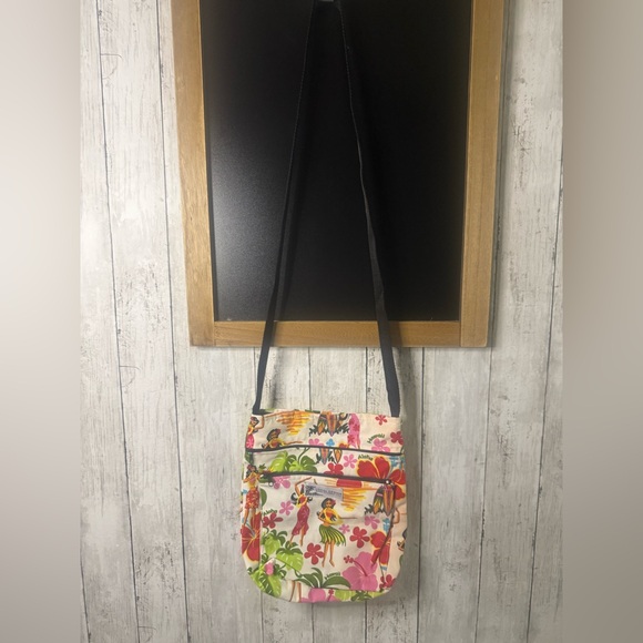 Local Design Made in Hawaii Hawaiian Floral Luau Tropical Crossbody Bag - Picture 1 of 8